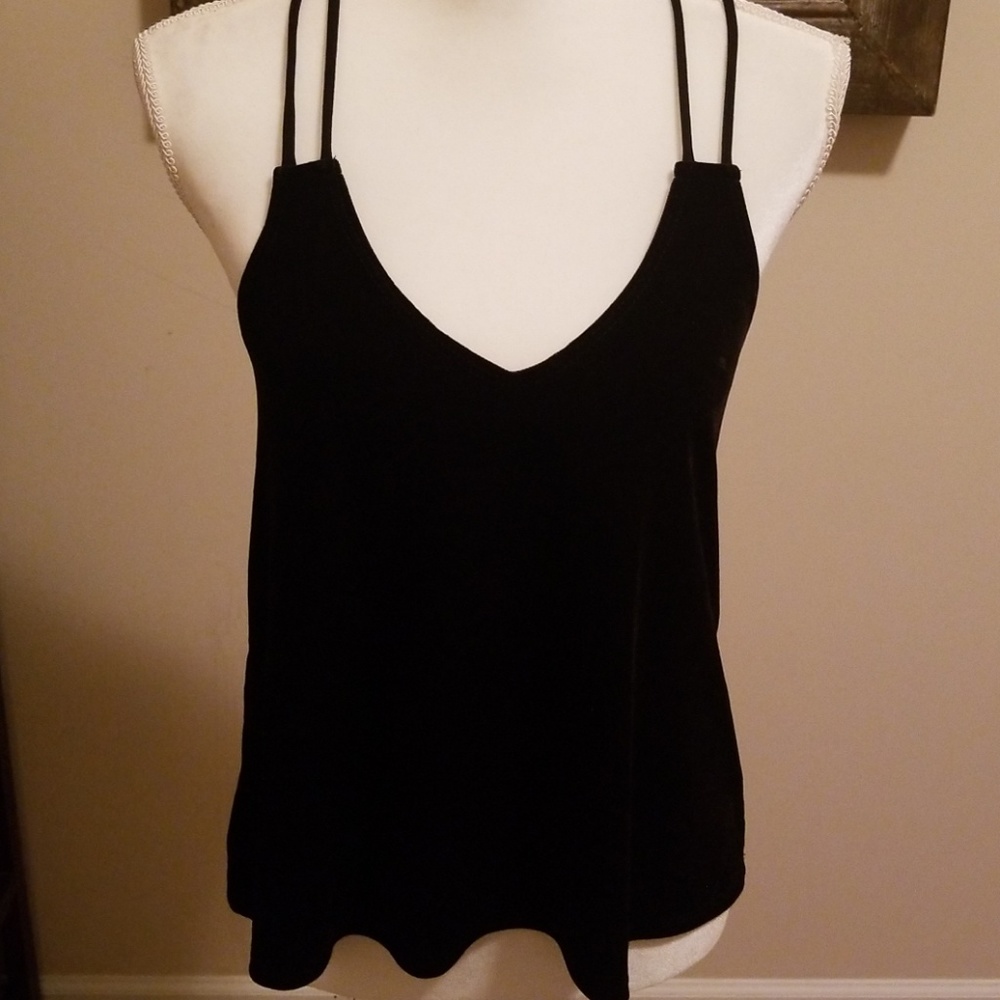 Low cut velvet tank